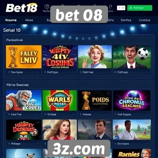 Opcões de jogos oferecidas pelo Bet 08
